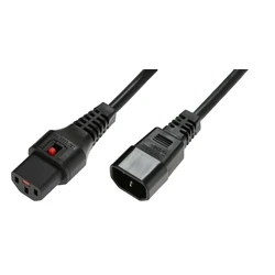 ACT Connectivity Network Cables Powercord C13 IEC Lock C14 Black 1 5m PC1003