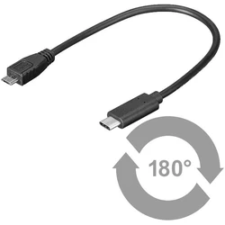 Metatropeis Antaptoreis MicroConnect USB-C to USB 2.0 Micro B 0.2 m Black