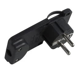 Schuko Angled Power Plug Black Flat