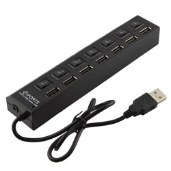 CoreParts Μετατροπείς Αντάπτορες USB to 7 Ports USB2.0 HUB Black Black