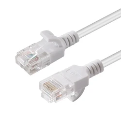 Network Cable MicroConnect U UTP CAT6A Slim 2M White Unshielded Network Cable