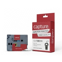Capture Label Tape 6mm x 8m Black on Transparent