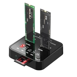 Αντάπτορες USB3.2 Type-C M.2 SATA NVMe SSD Clone Docking