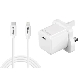 Φορτιστής USB C AC 20W UK με Καλώδιο Lightning 1M