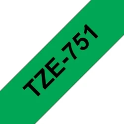 Brother Label Tape 24mm Black on Green TZe-751