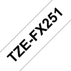 Default Brother TZe FX251 Flexible ID Laminated Tape 24mm x 8m Black on White