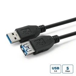 MicroConnect USB Cables and Adapters USB 3.2 Gen 1 A-A 0.5m M-F Black