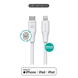 eSTUFF Καλώδιο Μετατροπέας USB C σε Lightning INFINITE GRS Super Soft 100 Recycled TPE