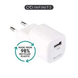 eSTUFF Φορτιστής USB-A INFINITE GRS EU 12W Λευκός
