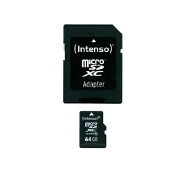 Κάρτα Μνήμης microSDXC 64GB Intenso 12/20 Class 10 +AD