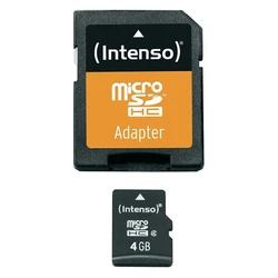 Κάρτα Μνήμης microSDHC 4GB Intenso 5/21 Class 4 Including Adapter