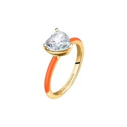 CHIARA FERRAGNI Women Ring - Love Parade YG/ORG Enamel with White CZ, Size 14 (MPN J19AVI36014)