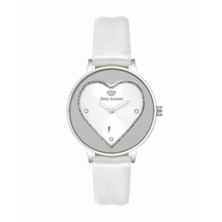 Γυναικείο Ρολόι Juicy Couture Jc1235Svwt (38 mm) Δερμάτινο Λουράκι Λευκό