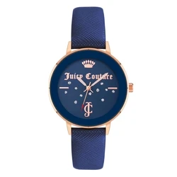 Γυναικείο Ρολόι Juicy Couture Jc1264Rgnv (38 mm) Δερμάτινο Λουράκι Μπλε