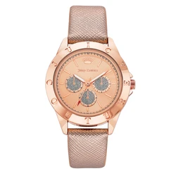 Γυναικείο Ρολόι Juicy Couture Jc1294Rgrg (38 mm) Δερμάτινο Λουράκι Ροζ