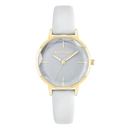 Γυναικείο Ρολόι Juicy Couture Jc1326Gpwt (34 mm) Δερμάτινο Λουράκι Λευκό
