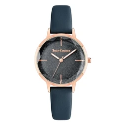Γυναικείο Ρολόι Juicy Couture Jc1326Rgnv (34 mm) Δερμάτινο Λουράκι Μπλε