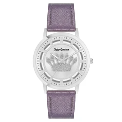 Γυναικείο Ρολόι Juicy Couture Jc1345Svlv (36 mm) Δερμάτινο Λουράκι Λιλά