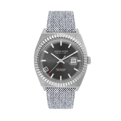 Ανδρικό Ρολόι Jason Hyde Jh30001 (40mm) Υφασμάτινο Λουράκι Ασημί