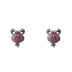 Γυναικεία Σκουλαρίκια Lancaster Jla-Ear-Crab5 (1,2Mm) από Ασήμι Purple/ Black