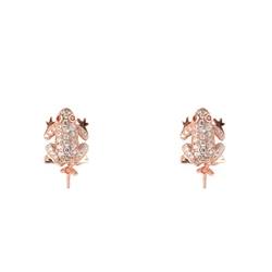 Γυναικείο Σκουλαρίκια Lancaster Jla-Ear-Frog2 (1,2Mm) από Ασήμι White/ Ip Pink