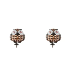 Γυναικείο Σκουλαρίκια Lancaster Jla-Ear-Owl-4 (1,2Mm) από Ασήμι Brown/ Black