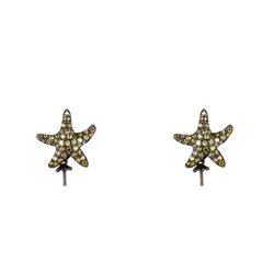 Γυναικείο Σκουλαρίκια Lancaster Jla-Ear-Star3 (1,2Mm) από Ασήμι Green/ Black