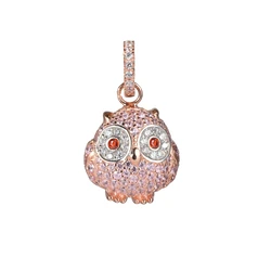 Γυναικείο Charm Lancaster Jla-Pen-Owl-2 (1,5Mm) από Ασήμι White/ Ip Pink