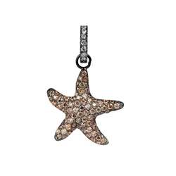 Γυναικείο Charm Lancaster Jla-Pen-Star4 (1,5Mm) από Ασήμι Brown/ Black
