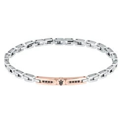 Ανδρικό Βραχιόλι Maserati Jm423Avd26 (21,5cm) από Ατσάλι Grey