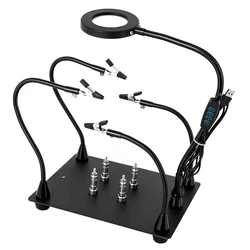 Kaisi Βάση Πλακέτας Pcb Te-808 Με Μεγεθυντικό Φακό & Βραχίονες, Μαύρη