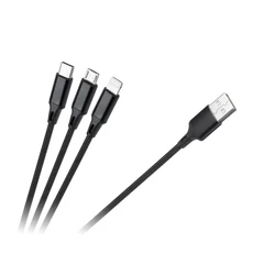 Καλώδιο USB Rebel 3σε1 USB σε microUSB, USB type C, Lightning 1m