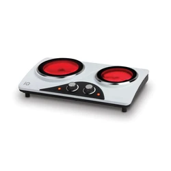 Επιτραπέζια Εστία IQ KC-1237 Κεραμική Διπλή Λευκή 1200W+900W