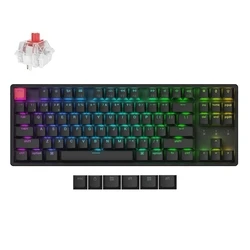 Gaming Πληκτρολόγιο Ασύρματο Keychron K8 V2 (K8X-J1) QMK Mechanical Red Switch HotSwap RGB 80% US Lay Aluminum