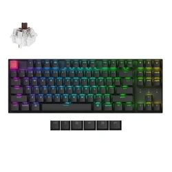 Gaming Πληκτρολόγιο Ασύρματο Keychron K8 V2 (K8X-H3) QMK Mechanical Brown Switch HotSwap RGB 80% US Layout