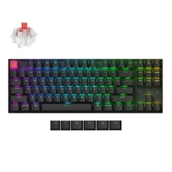 Gaming Πληκτρολόγιο Ασύρματο Keychron K8 V2 (K8X-H1) QMK Mechanical Red Switch HotSwap RGB 80% US Layout