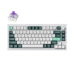 Gaming Πληκτρολόγιο Ασύρματο Keychron Q1 HE QMK (Q1H-P1) White Custom Hall Effect Purple Switch US Layout