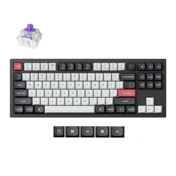 Gaming Πληκτρολόγιο Ασύρματο Keychron Q3 HE (Q3H-M1) QMK Wireless Custom Hall Effect Purple Switch 80% US Layout