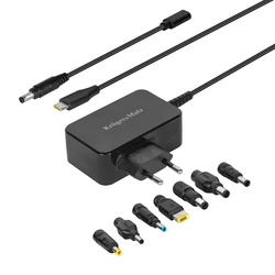 Universal φορτιστής laptop USB-C 45W Kruger&Matz (KM1450-45) με αποσπώμενο καλώδιο και 7 μύτες