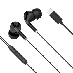 Handsfree Ακουστικά Kruger & Matz in-ear USB-C με μικρόφωνο C1 μαύρα