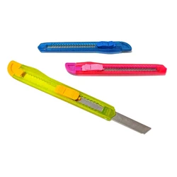 Πλαστικό Κοπίδι Powertech Με Ασφάλεια Knf-0004 3 Χρώματα 12τμχ