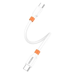 Kakusiga καλώδιο USB-C KSC-1024, σιλικόνης, 100W, 480Mbps, 0.25m, λευκό