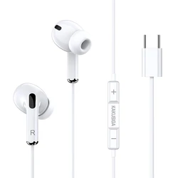 Handsfree Ακουστικά Kakusiga KSC-727, USB-C, 14.2Mm, 1.2M, Λευκά