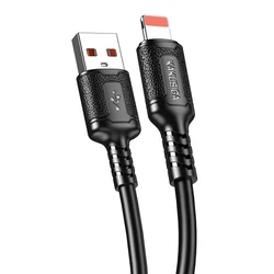 Καλώδιο Lightning Kakusiga σε USB KSC-984, Σιλικόνης, 3Α, 480Mbps, 1M, Μαύρο