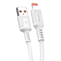 Καλώδιο Lightning Kakusiga σε USB KSC-984, Σιλικόνης, 3Α, 480Mbps, 1M, Λευκό