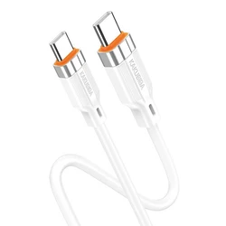 Καλώδιο USB-C Kakusiga σε USB-C KSC-995, Σιλικόνης, 100W, 480Mbps, 1M, Λευκό