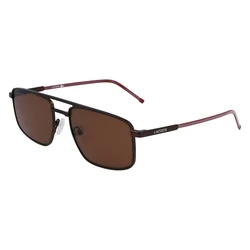 LACOSTE Men's Sunglasses L255S-5619201 (56/19/145) – Brown lenses, Metal temples