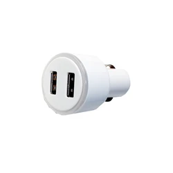 Car Charger with 2 USB Ports White CH-08