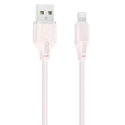 XO USB-A to Lightning Braided Charging and Data Cable 6A Pink 1m
