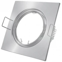 Χωνευτό Σποτ Avide GU10 Πλαίσιο Τετράγωνο Σαγρέ Σατέν Νίκελ